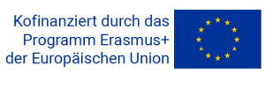 Logo von Erasmus+ und Information über Kofinanzierung durch das Programm der EU
